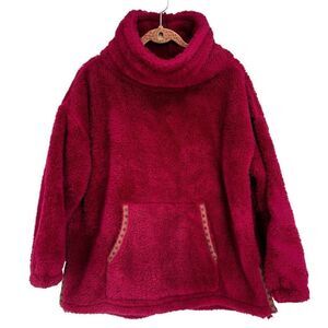 Sundance‎ Sasha Fleece Oversized Pullover Teddy Sweater Small Magenta